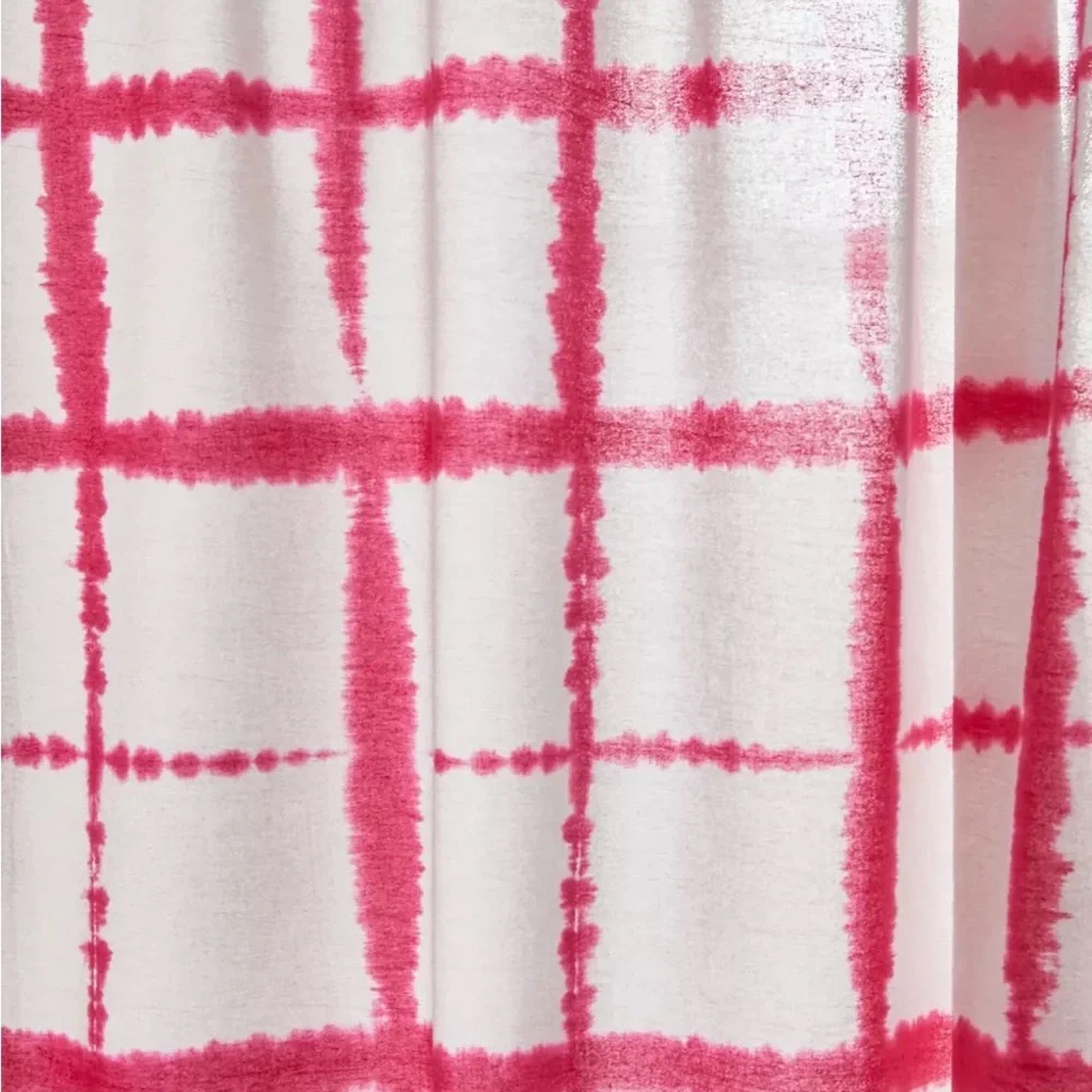 Urban Outfitters Libby Hand - Dyed Grid Pattern Pink Shower Curtain